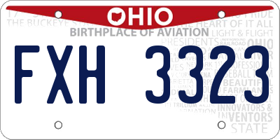 OH license plate FXH3323