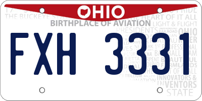 OH license plate FXH3331