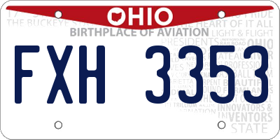 OH license plate FXH3353