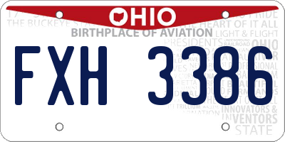 OH license plate FXH3386