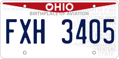 OH license plate FXH3405