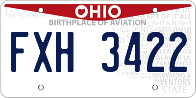 OH license plate FXH3422