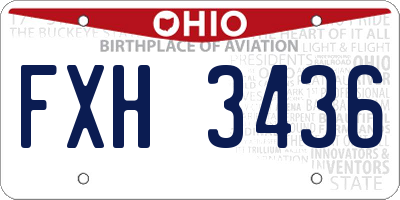 OH license plate FXH3436
