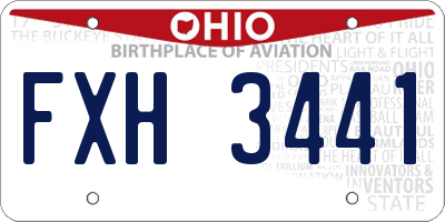 OH license plate FXH3441