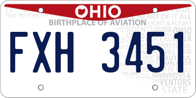 OH license plate FXH3451