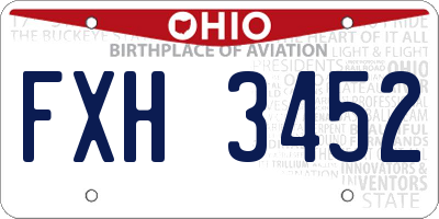 OH license plate FXH3452