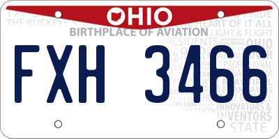 OH license plate FXH3466