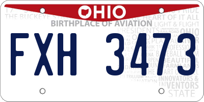 OH license plate FXH3473