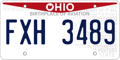 OH license plate FXH3489