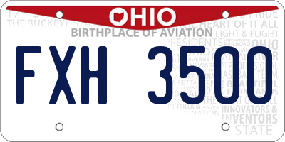 OH license plate FXH3500
