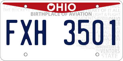 OH license plate FXH3501