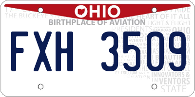 OH license plate FXH3509