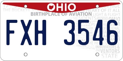 OH license plate FXH3546