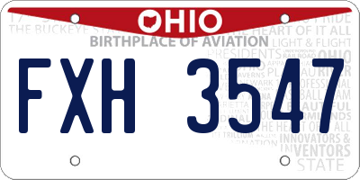 OH license plate FXH3547