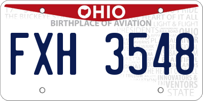 OH license plate FXH3548