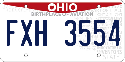 OH license plate FXH3554