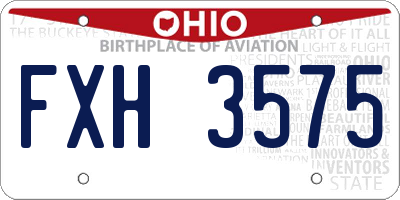 OH license plate FXH3575