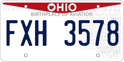OH license plate FXH3578