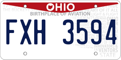 OH license plate FXH3594