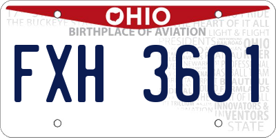 OH license plate FXH3601