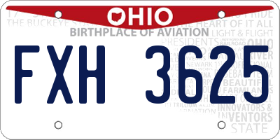 OH license plate FXH3625