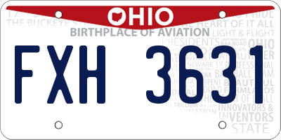 OH license plate FXH3631