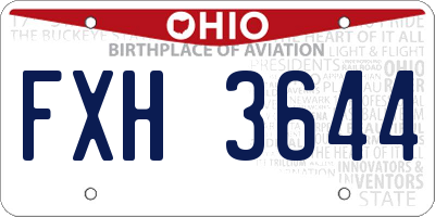 OH license plate FXH3644