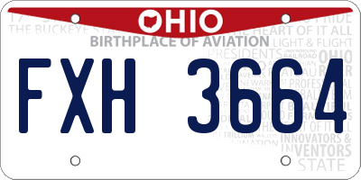 OH license plate FXH3664
