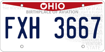 OH license plate FXH3667