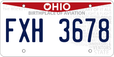 OH license plate FXH3678