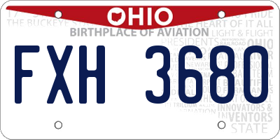 OH license plate FXH3680