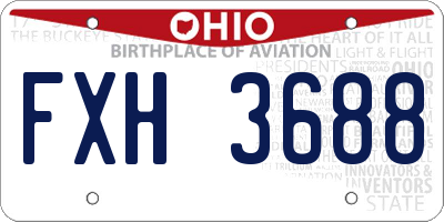 OH license plate FXH3688