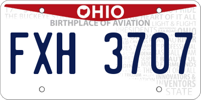 OH license plate FXH3707