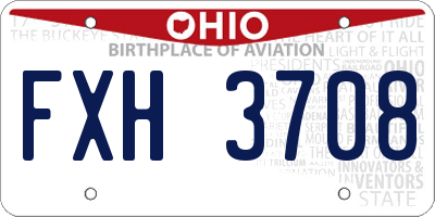 OH license plate FXH3708