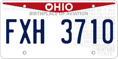 OH license plate FXH3710