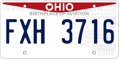 OH license plate FXH3716