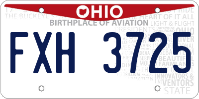 OH license plate FXH3725