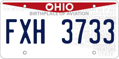 OH license plate FXH3733