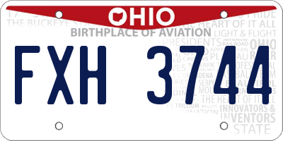 OH license plate FXH3744