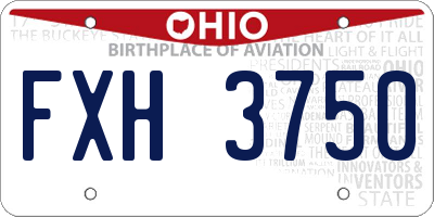 OH license plate FXH3750