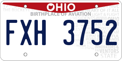 OH license plate FXH3752