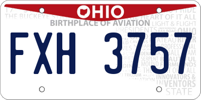 OH license plate FXH3757