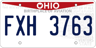 OH license plate FXH3763