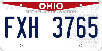 OH license plate FXH3765