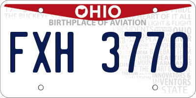 OH license plate FXH3770
