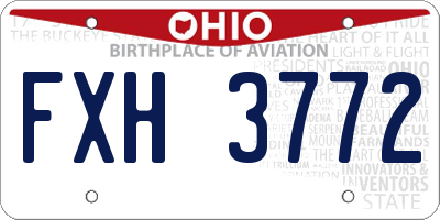 OH license plate FXH3772