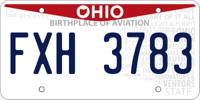 OH license plate FXH3783
