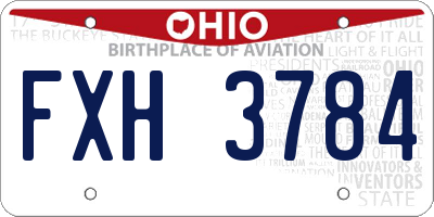 OH license plate FXH3784