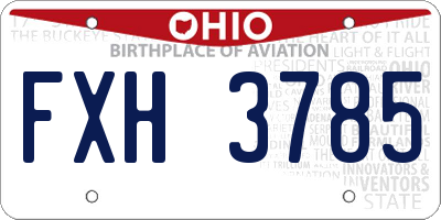 OH license plate FXH3785