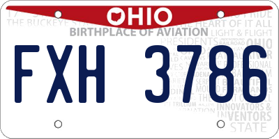 OH license plate FXH3786
